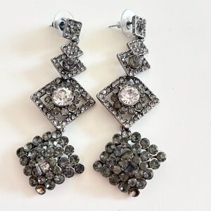 BCBG Max Azria Crystal-Accent Black Drop Earrings